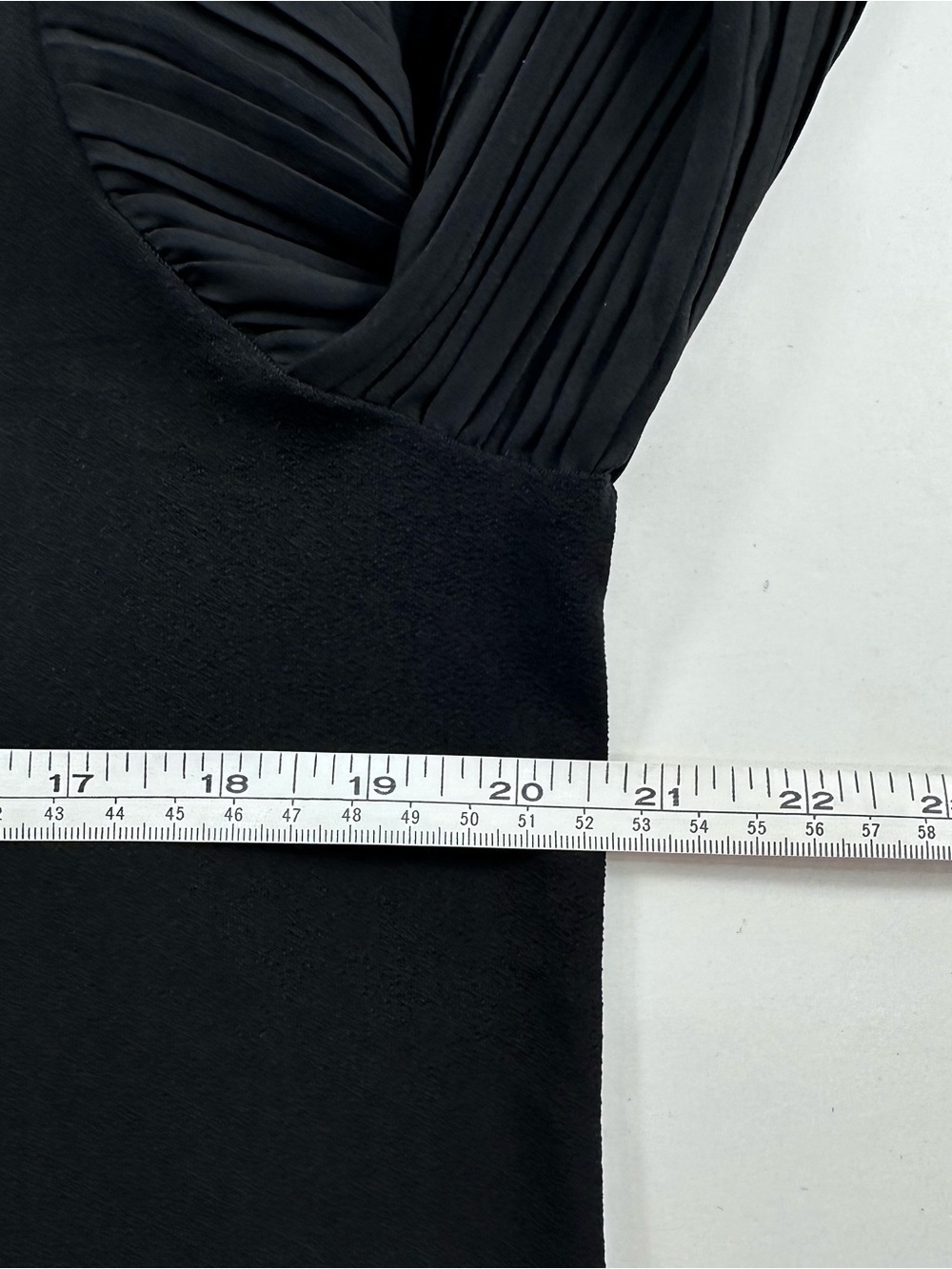 Adrianna Papell Black Pleated Sleeve V-Neck Blouse - Picture 5 of 7